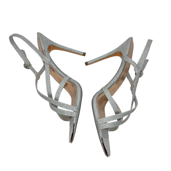 Ted Baker Theanna Lurex Strappy Heel Sandals Silver Size 40.5 - Picture 4 of 7